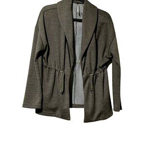 Fabletics Size XS Gray Open Cardigan Jacket With Cinched Waist